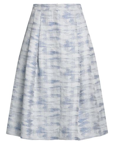 Emporio Armani Woman Midi Skirt Pastel Blue Size 10 Linen, Viscose