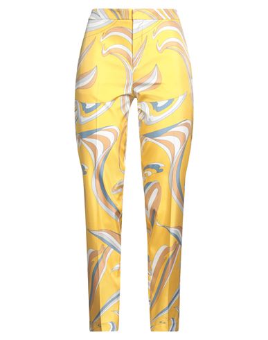 Pucci Woman Pants Yellow Size 4 Silk