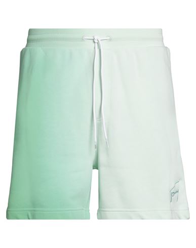 Tommy Jeans Man Shorts & Bermuda Shorts Light Green Size L Cotton, Polyester, Elastane