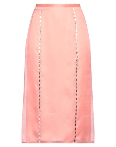 Pucci Woman Midi Skirt Salmon Pink Size 12 Silk