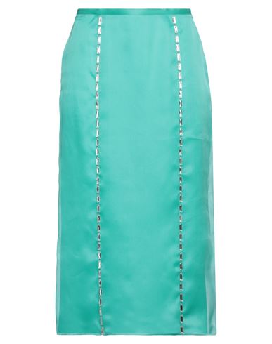 Pucci Woman Midi Skirt Emerald Green Size 8 Silk