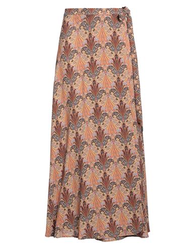 Shop Etro Woman Maxi Skirt Camel Size 6 Viscose, Elastane In Beige