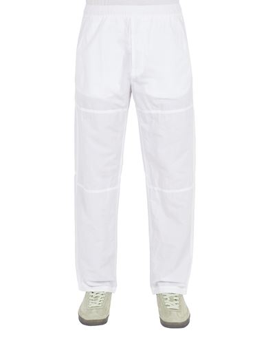 Stone Island Pantalons Blanc Coton, Lin In White
