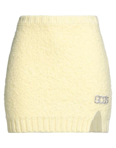 Gcds Hairy Logo-plaque Miniskirt In Yellow