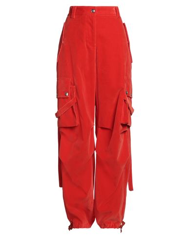 Msgm Woman Pants Orange Size 2 Cotton