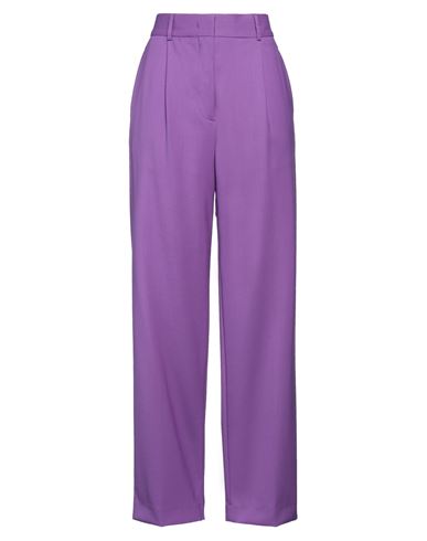 Msgm Woman Pants Purple Size 4 Virgin Wool, Elastane In Purple