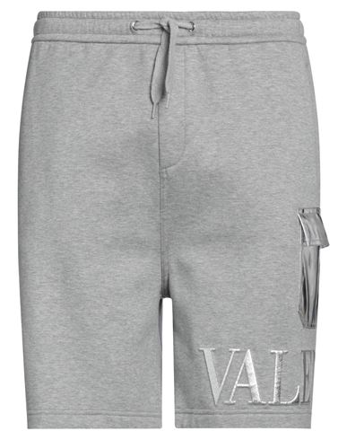Valentino Garavani Man Shorts & Bermuda Shorts Grey Size L Cotton, Polyamide, Polyurethane Coated