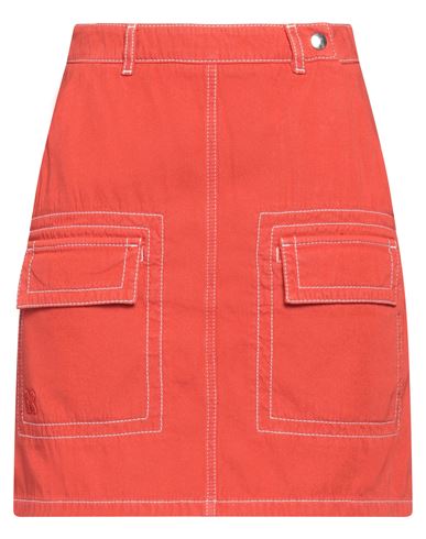 Kenzo Woman Mini Skirt Rust Size 6 Cotton In Red