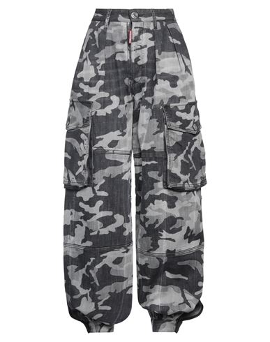Shop Dsquared2 Woman Jeans Grey Size 8 Cotton, Elastane, Calfskin