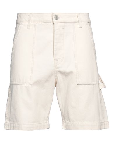 Jack & Jones Man Denim Shorts Off White Size M Cotton