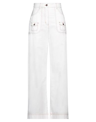 Love Moschino Woman Pants White Size 4 Cotton, Linen, Elastane