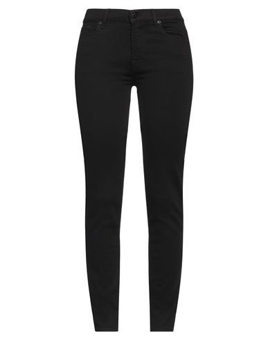 7 For All Mankind Woman Pants Black Size 25 Cotton, Lyocell, Polyester, Viscose, Elastane