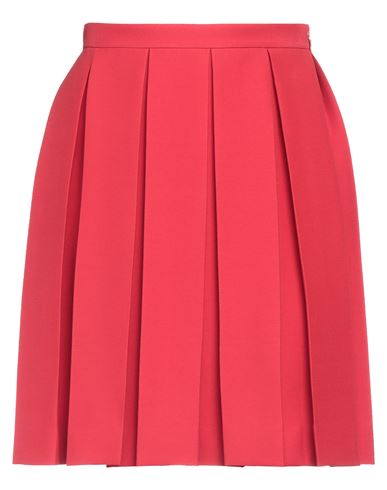 Dior Woman Mini Skirt Red Size 36 Wool, Silk