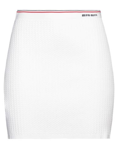 Miu Miu Woman Mini Skirt White Size 6 Viscose, Polyester