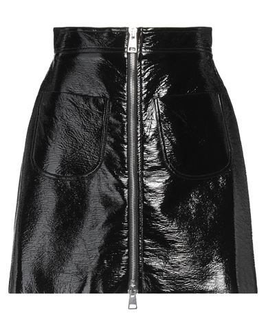 Sara Battaglia Woman Mini Skirt Black Size 4 Cotton, Polyurethane