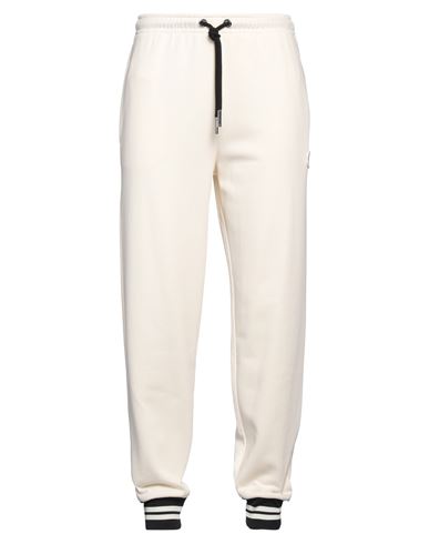 Moncler Man Pants Ivory Size M Cotton, Polyamide In White