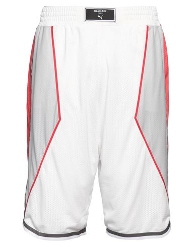 Puma X Balmain Man Shorts & Bermuda Shorts White Size Xl Polyester