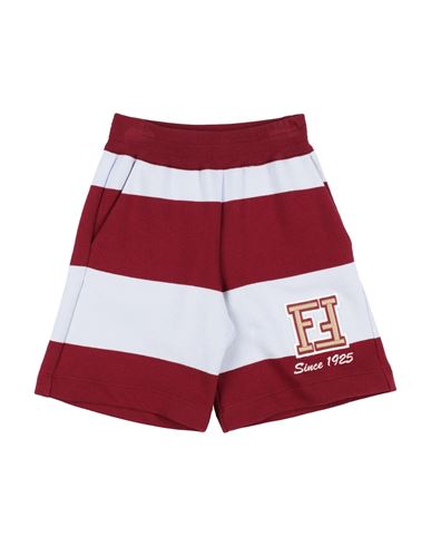 Shop Fendi Toddler Boy Shorts & Bermuda Shorts Burgundy Size 4 Cotton, Acrylic, Polyamide, Polyester, Vis In Red