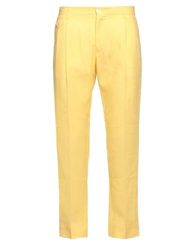 Dolce & Gabbana Man Pants Yellow Size 42 Linen