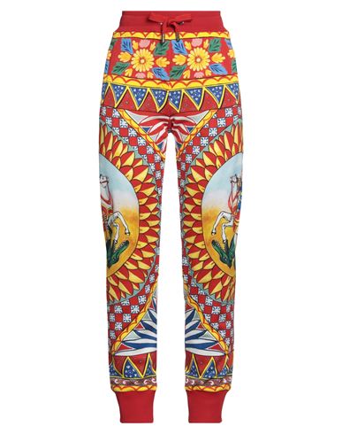 Dolce & Gabbana Woman Pants Red Size 2 Cotton In Multi
