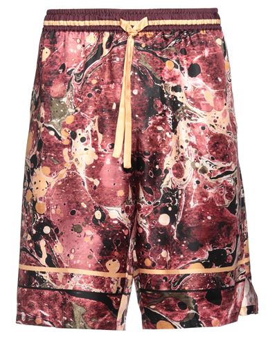 Dolce & Gabbana Man Shorts & Bermuda Shorts Burgundy Size 36 Silk In Red