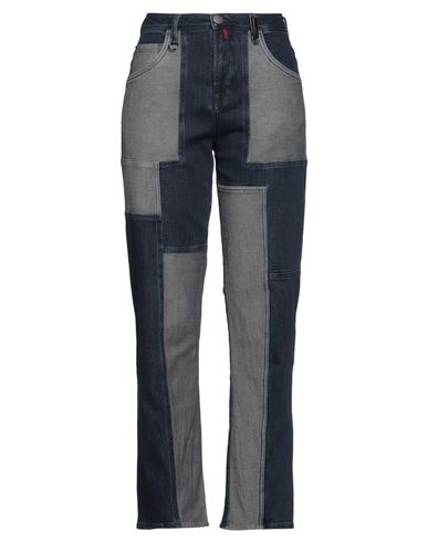 High Woman Jeans Blue Size 12 Cotton, Elastane In Blue