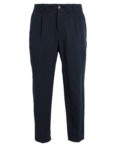 Shop Hugo Man Pants Navy Blue Size 36 Lyocell, Linen