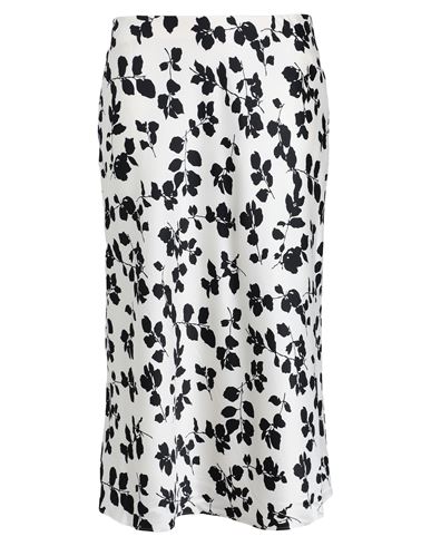 Shop Lauren Ralph Lauren Leaf-print Charmeuse Midi Skirt Woman Midi Skirt Ivory Size 8 Recycled Polyester In White