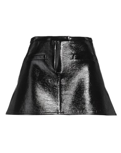 Shop Courrèges Courreges Woman Mini Skirt Black Size 6 Cotton, Polyurethane, Elastane