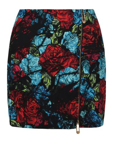 Shop Versace Floral Printed Zip Front Mini Skirt Woman Mini Skirt Multicolored Size 6 Viscose, Polyester In Fantasy