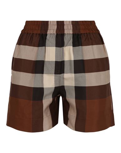 Shop Burberry Check Print Shorts Woman Shorts & Bermuda Shorts Multicolored Size 8 Silk In Fantasy