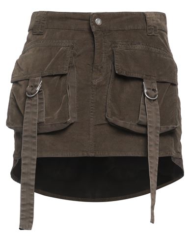 Shop Blumarine Woman Mini Skirt Military Green Size 6 Cotton, Elastane