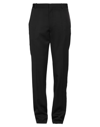 Shop Alexander Mcqueen Man Pants Black Size 36 Wool, Silk