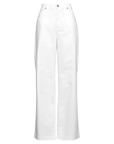 Blumarine Woman Pants White Size 30 Cotton, Elastane