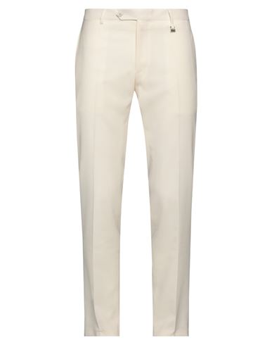 Shop Tombolini Man Pants Ivory Size 38 Virgin Wool, Linen In White
