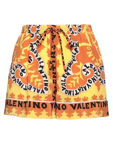 Valentino Garavani Woman Shorts & Bermuda Shorts Yellow Size 2 Silk In Orange