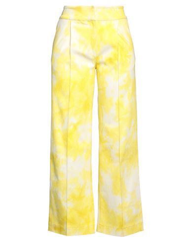Shop Des Phemmes Des_phemmes Woman Pants Yellow Size 6 Cotton, Lycra