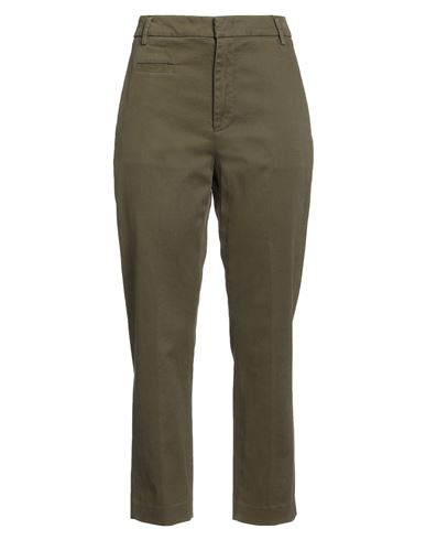 Dondup Woman Pants Dark Green Size 4 Cotton, Elastane In Green