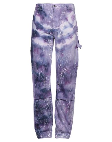Shop Amiri Man Jeans Light Purple Size 32 Cotton