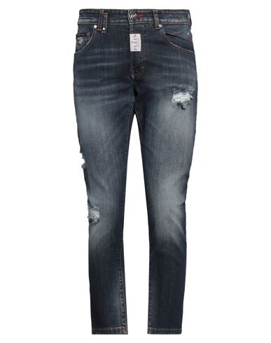 Shop Philipp Plein Man Jeans Blue Size 32 Cotton, Elastane
