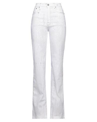 Shop R13 Woman Jeans White Size 29 Cotton, Elastane, Cow Leather