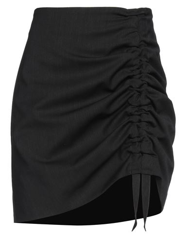 Shop 8pm Woman Mini Skirt Steel Grey Size M Polyester, Virgin Wool, Rayon, Elastane