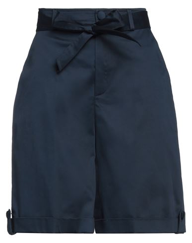 Shop Cristinaeffe Woman Shorts & Bermuda Shorts Navy Blue Size 8 Cotton, Elastane