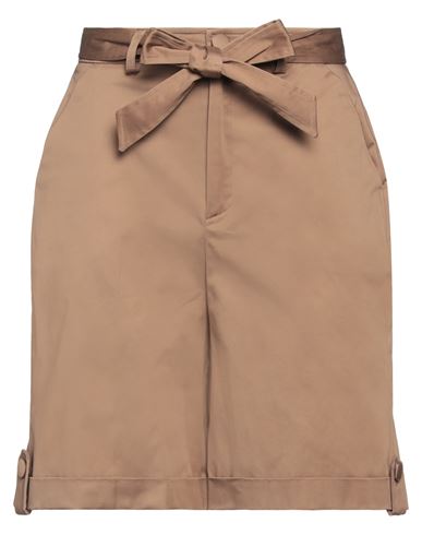 Shop Cristinaeffe Woman Shorts & Bermuda Shorts Camel Size 6 Cotton, Elastane In Beige