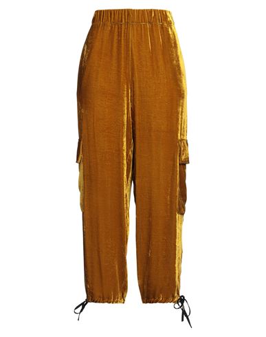 Shop Erika Cavallini Woman Pants Ocher Size 8 Viscose, Silk In Yellow