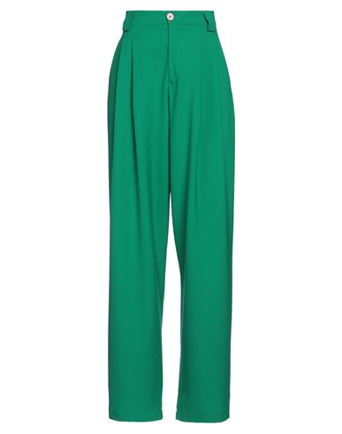 Shop Alysi Woman Pants Green Size 4 Polyester, Virgin Wool, Elastane