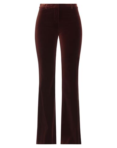 Etro Woman Pants Dark Brown Size 10 Cotton, Elastane In Multi
