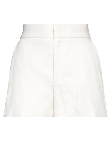 Chloé Woman Shorts & Bermuda Shorts Cream Size 6 Linen In White