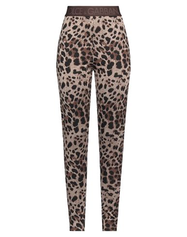 Shop Dolce & Gabbana Woman Leggings Beige Size 6 Viscose, Polyamide, Elastane, Polyester