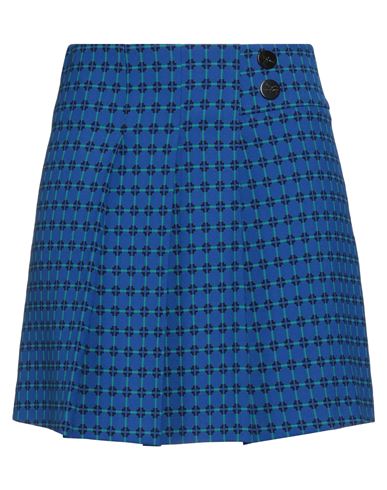Shop Simona Corsellini Woman Mini Skirt Bright Blue Size M Polyester, Viscose, Elastane